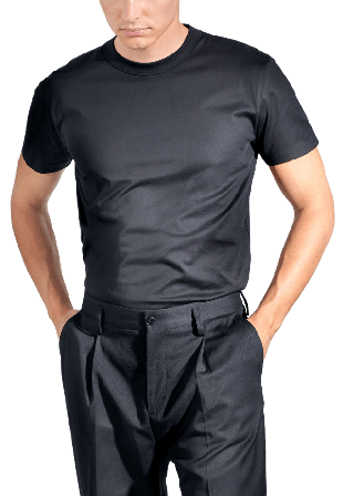 Bread & Boxers Crew-Neck Pima Underlinnen t-shirts Herr Svart XL