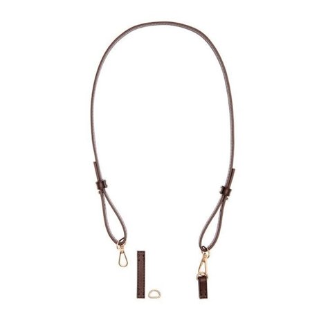 Lång axelrem - brun och guld - 108,5 cm