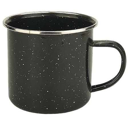 Camping Emalleret Rejsemug, Taller, Skåle/ideel Til Camping, Vandreture, Fiskeri, Rejser Mere/sort Farve (1 stk, Sort)