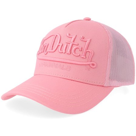 Von Dutch - Rosa trucker Caps - Embroidery Logo Pink A-Frame Trucker @ Hatstore