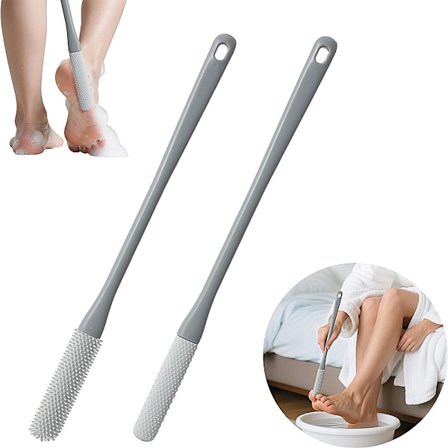 Varpaiden välien puhdistusharja, 2 kpl silikoninen jalkojen pesuharja, jalkojen kuorintaharja, jalkaharja, suihkujalkojen kuorintaharja