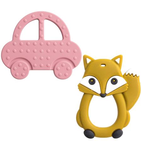 Babylek 2-pack Bitleksaker Rosa Bil Och Räv