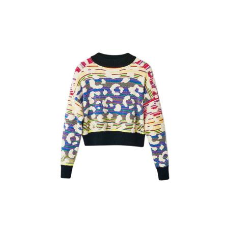 Desigual, Round-neck Knitwear Beżowy, Kobieta, Rozmiar: L