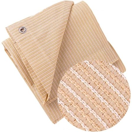 Beige skyggenett, rektangulært HDPE-stoff med hull, skyggedeksel for hjemmets pergola, slitesterk nettduk, 2x3m MINKUROW KLB