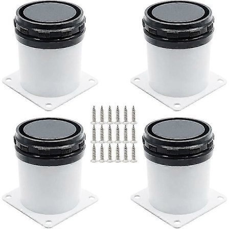 Sett med 4 justerbare møbelben i rustfritt stål med skruer - hvit, 5 cm høyde