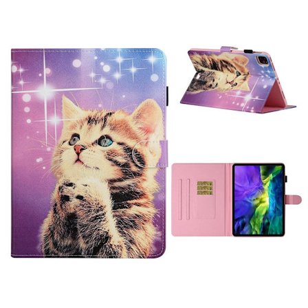 iPad Pro 11 tum (2020) / (2018) coolt mönstrat flipfodral i läder - Katt