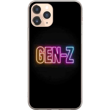 Yhteensopiva Puhelinkuori Apple Apple iPhone 11 Pro Neontext Gen Z värikkäässä valossa tummaa taustaa vasten modernissa digitaalisessa tyyliissä