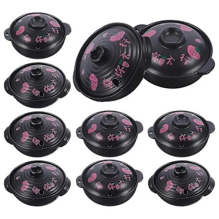 10 stk. Miniatur Gryde Svampegryde Mini Hus Tilbehør