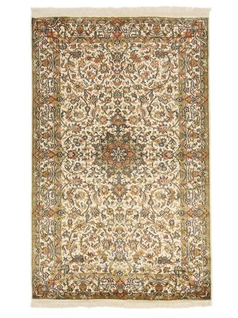 Medallion Small Kashmir Pure Silk Rug 97X158 Silk