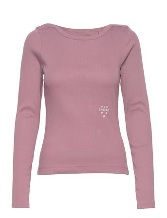 Slim Rib Boatneck L\S Wmn Purple G-Star RAW