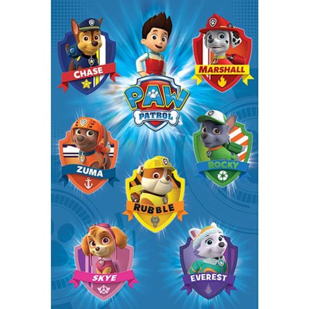 Paw Patrol Crest Poster En Storlek Flerfärgad