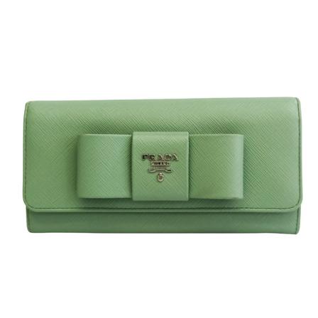 Prada Vintage, Pre -owned Ribbon Groen, Dames, Maat:ONE Size,leer