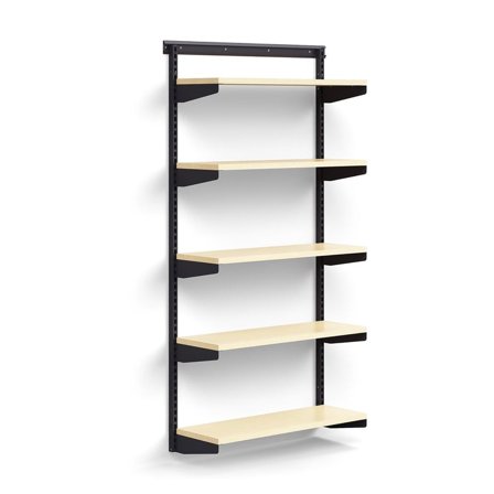 Wandregal RELY, Basismodul, Laminatböden, 1800 x 900 x 300 mm, anthrazit/Birke