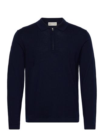 Esquince - Wool Polo M Navy Enkel Studio