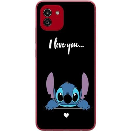 Samsung Galaxy A03 Gennemsigtig cover Stitch Jeg Elsker Dig