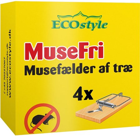 ECOstyle MuseFri Musefælder af Træ 4-Pak, Tøj & Bolig, Skadedyrsbekæmpelse, Mus & Rotter
