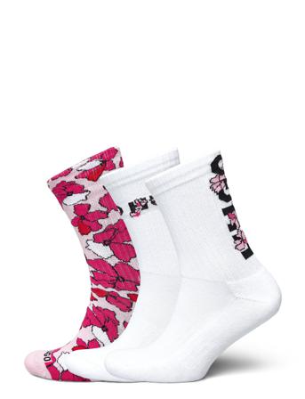 3P Qs Rib Floral Cc Lingerie Socks Regular Socks Vit HUGO