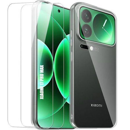 Cover til Xiaomi 17 Pro Max, Silikone Beskyttelse Stødabsorberende Anti-Ridser Slim - 2 Tempered Glass