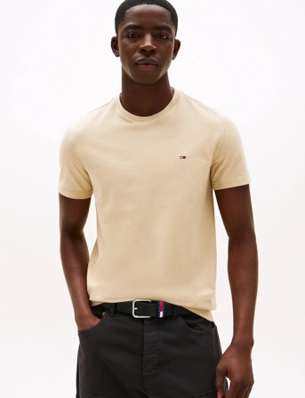 Tommy Jeans Tjm Xslim Jaspe Htr Tee Ext - Beige - S