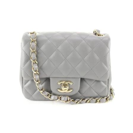 Chanel Vintage, Pre-owned Leather chanel-bags Grijs, Dames, Maat:ONE Size