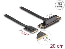 Delock M.2 Key A+E to PCIe x4 NVMe Adapter angled with 20 cm cable