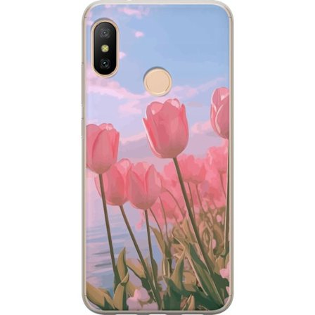 Mobilskal till Xiaomi Redmi 6 Pro med Rosa Tulpaner