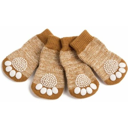 Anti-halkstrumpor Hund Kattstrumpor 4st Tasskydd Inomhus Husdjur Klibbiga Strumpor Hund Kattstrumpor med Gummibakgrund,