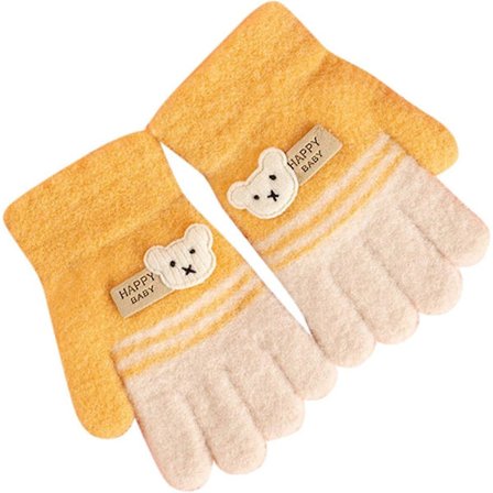 Strikkede Varme Tykke Vinterhandsker Bomuld Fleece Kvinders Tegneserie Pindsvin Handsker Handsker Vanter Konvertible