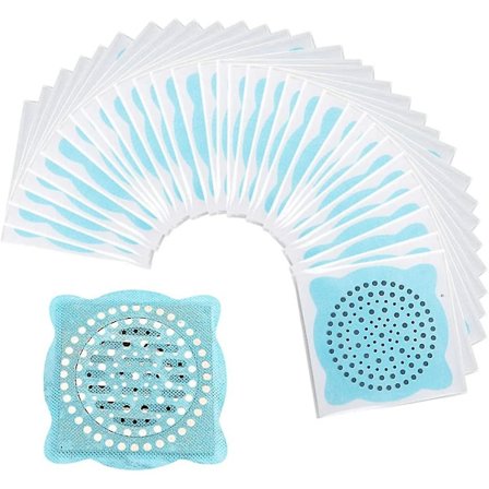60 stk. 12x12 cm Dusjgulvsluk Klistremerke, Kjøkkenfanger Klistremerker, Engangs Hårfilter Enkel å Installere Passer for Baderom, Kjøkken, 
