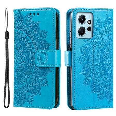 SKALO Xiaomi Redmi Note 12 4G Mandala lompakkokotelo - Sininen Blue