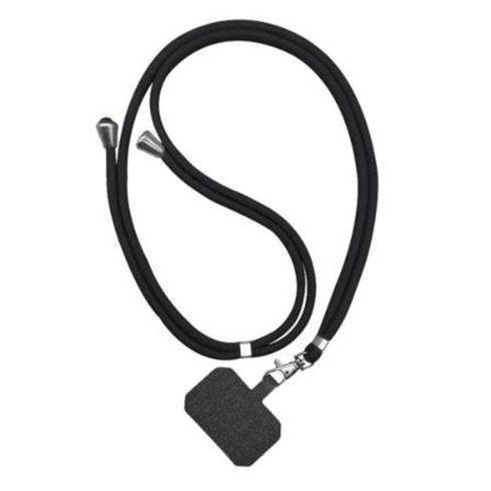 Universal Crossbody Nylon Patch Phone Lanyards Rope Mobiltelefon Black