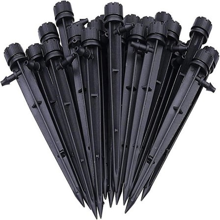 50 stk. justerbar dryp med otte huller til jordindsats, 360 graders drypvanding