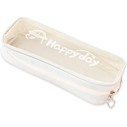 Sød gennemsigtig penalhus, stor kapacitet mesh lynlås pung,