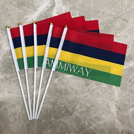 14x21cm 5 stycken handhållna nationella flaggor för små länder Azerbajdzjan Sri Lanka Malta Kambodja Vietnam Mauritius Kap Verde