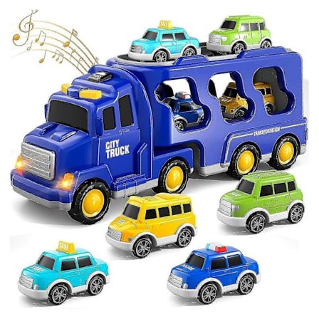 7-i-1 Lastebil Friksjonsdrevet Leketøybil, Brannbil Leker Konstruksjonsbil Leker Politibil Leker For Småbarn (FMY)