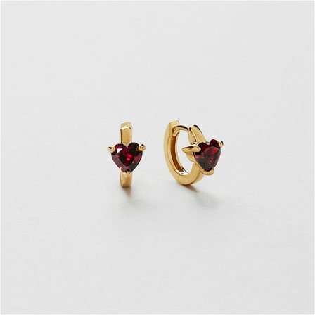 Red Heart Huggies - 18K GULDPLÄTERAT STERLING SILVER - Safira