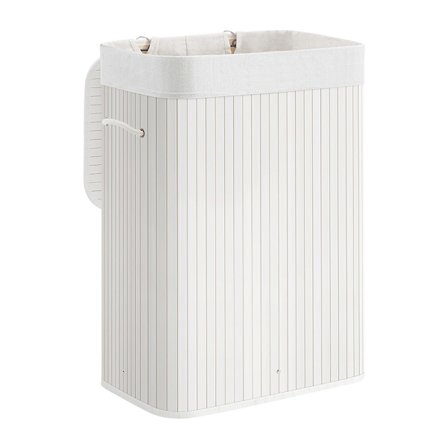 Laundry Basket with Lid and Carrying Handles 72L - White