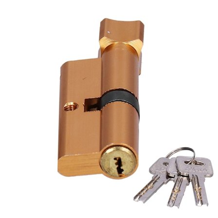 Aluminium kobberlegering nøglecylinder, poleret kryds KLB