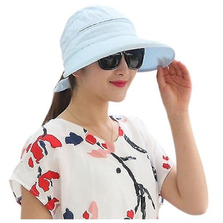Kvinner Konvertibel Strand Visirhatt Dame Sommer Solhatt Solcaps Stor Kant Strandhatt Foldbar Sommer Caps_cv (FMY)