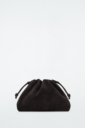 COS Women's Cavatelli Mini Clutch Bag - Suede in Brown