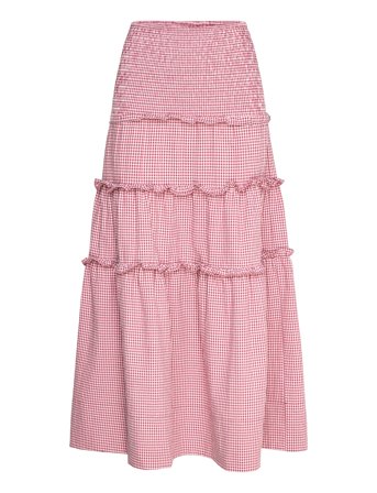 ALOHAS Atenea Checks Burgundy Skirt - Red - XS