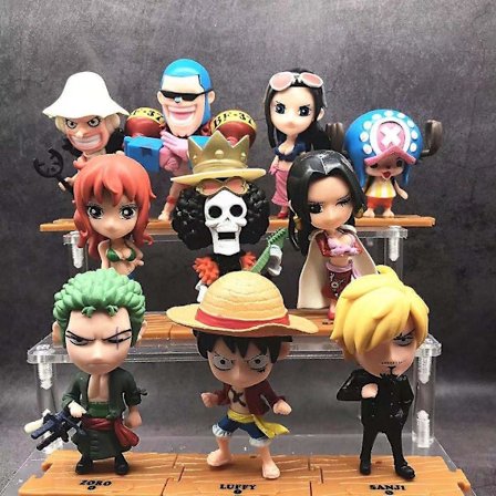One Piece Anime Figur Mania Action Luffy Dockleksak Tårta Prydnad Kapslar (10 st)