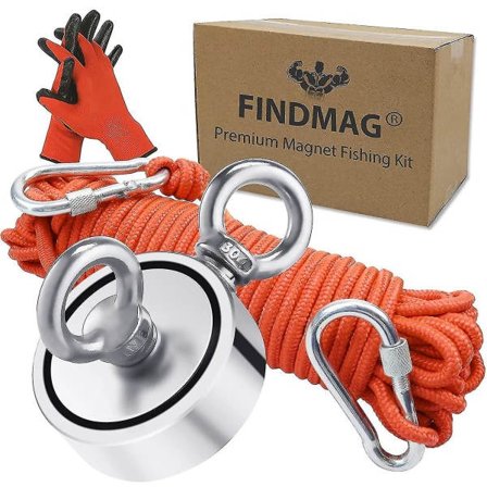 Aespa Magnetisk Fiskesæt, 300 kg Stærk Trækkraft Fiskemagnet, Neodym Rund Magnetfiskeri med Dobbeltsidede Ringe, til Genbrug i R {KDO}