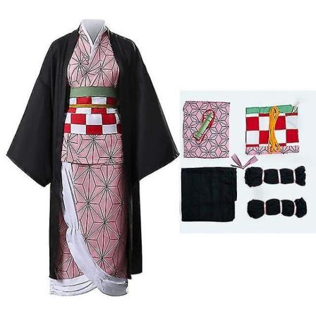 Vuxna barn Demon Slayer Kimetsu No Yaiba Anime Kimono Kanroji Mitsuri Cosplay Kostym Kisatsutai Sex Full Set 4
