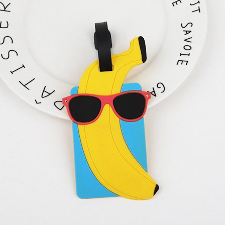 2 solglasögon banan bagagetaggar, resebagagetaggar, säkerhetsbagagetaggar med namn ID-korttaggar, kan förhindra bagage och bagageförlust
