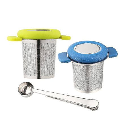 3 stk. rustfritt stål te-sil, elegant te-filter, te-sil, bærbar te-infuser-filter