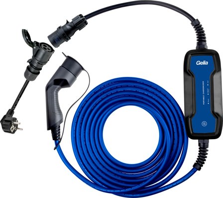 Gelia Amptec Ladekabel 1-fas, mode 2, CEE/Schuko, 10-16 A, 5 m, Elfordeling & strømforsyning