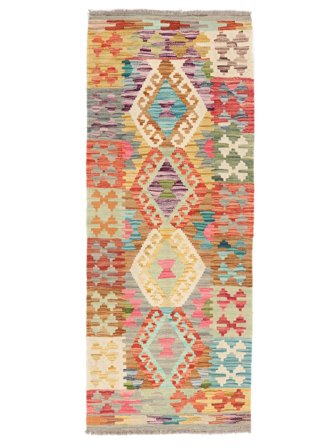 Kelim Afghan Old Stil Teppich Orientalischer Läufer Braun/Rot (Wolle, )