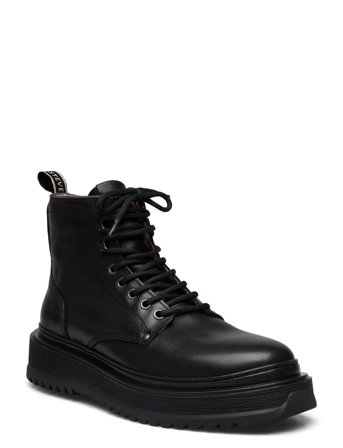 Slack U Leather Shoe Black Sneaky Steve
