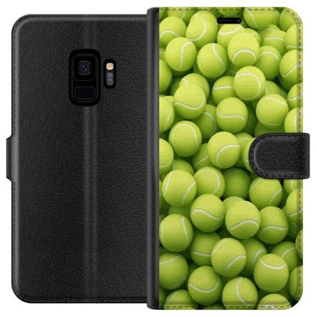 Kompatibel Tegnebogsetui til Samsung Samsung Galaxy S9 Mønster af grønne tennisbolde i høj detalje, sporty motiv med gentagende tekstur og stærke